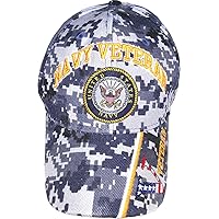 United States Navy Veteran V Blue CAMO Baseball Style Embroidered HAT us USA Cap