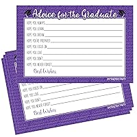 DISTINCTIVS Graduation Advice Cards - School Colors - 25 Count (Purple)