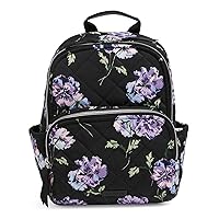 Vera Bradley Women's Performance Twill Small Backpack, Floating Plum Pansies, One Size
