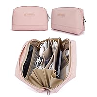 BAGSMART Electronics Organizer Pouch, Travel Tech Organizer Bag for Travel Essentials, Cord Organizer Bag as Travel Accessories for Men Women, Portable Charger Organizer with Handle, Pink