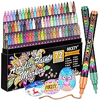 Shuttle Art White Paint Pen, 20 Pack Fine Tip Acrylic Paint Pens,  Water-Based Quick Dry Paint Markers for Rock, Wood, Metal, Plastic, Glass,  Canvas