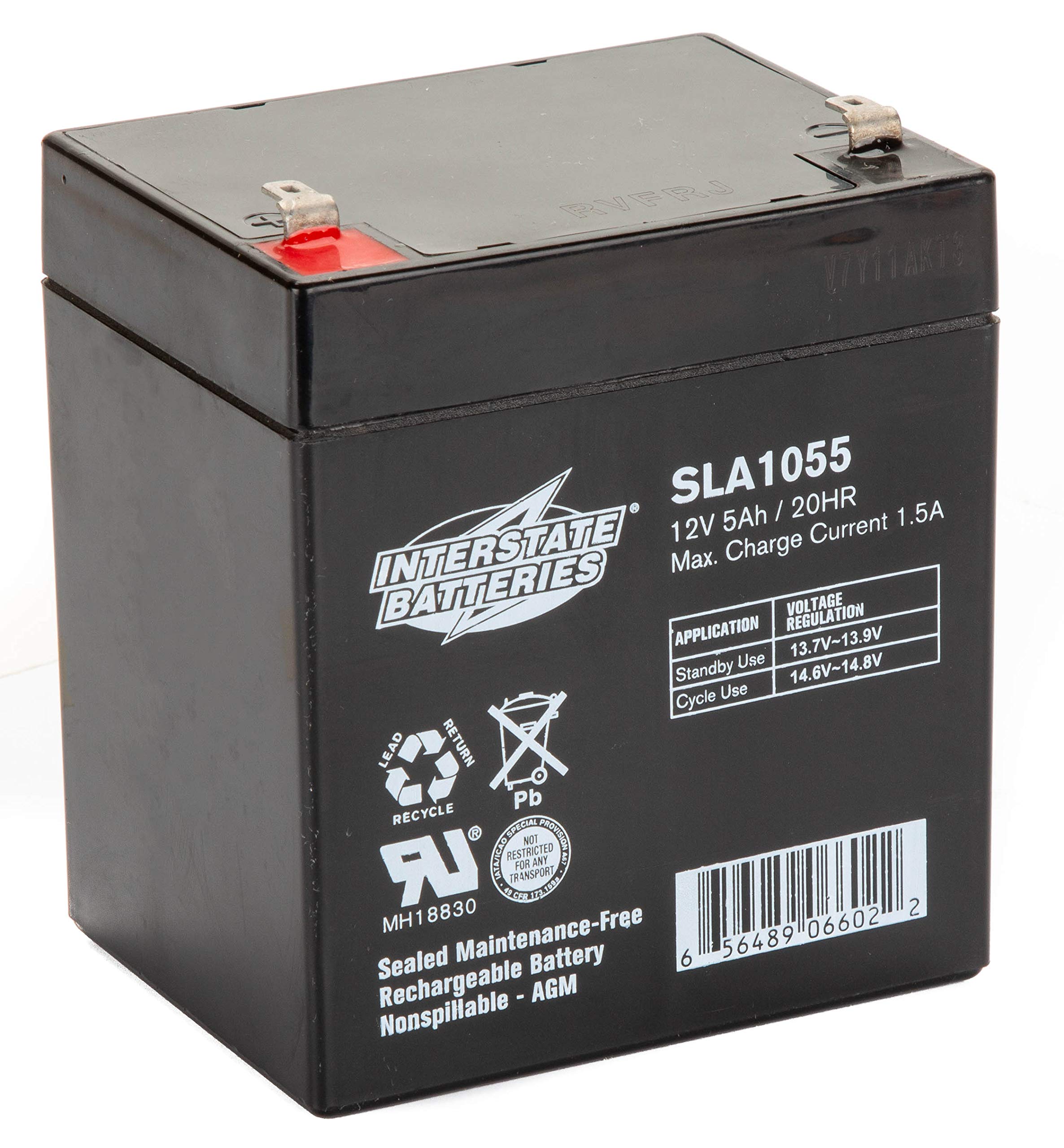 Interstate Batteries 12V 5Ah Battery (SLA1055) & 12V 8Ah Battery (SLA1075) Rechargeable Sealed Lead Acid SLA AGM (F1 Terminal) Wireless Internet UPS Systems, 5.94
