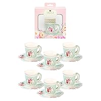 Talking Tables 24 x Pretty Vintage Disposable Floral Cup & Saucer Afternoon Tea Party Set, Truly Scrumptious Disposable Tableware for Mother’s Day, Kids Birthday Bridal Baby Shower, Weddings