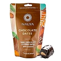 Nalya Dark Chocolate Covered Dates with Almonds | 100g Pack | Healthy and satisfying on-the-go snack