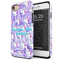 Compatible with iPhone 7/8 / SE 2020 Leave Me Alone Pastel Unicorn Aesthetic Rainbow Iridescent Vaporwave Funny Quote Shockproof Dual Layer Hard Shell + Silicone Protective Cover