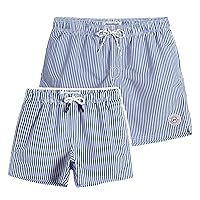 maamgic Dad and Son Matching Swim Trunks Quick Dry Father and Son Gifts Board Shorts with Mesh Lining Swim Suits Swimming Trunks (Size Large & Size 5-6 Years)