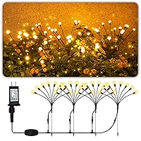 Aulanto Plug in Firefly Lights 4 Pack, Firefly Lights Outdoor Waterproof, Garden Lights with 8 Modes, Low Voltage Pathway Light, Outdoor Decor for Garden Yard Pathway Patio(with 55.7ft Extra Cable)