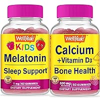Melatonin Kids + Calcium + Vitamin D3, Gummies Bundle - Great Tasting, Vitamin Supplement, Gluten Free, GMO Free, Chewable Gummy