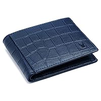 WILDHORN Carter Leather Wallet for Men (Blue Croco)
