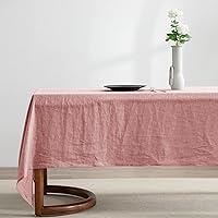 EVERLY 100% Pure Linen Rectangle Tablecloths 60x120Inches for Dining,Buffet Parties,Picnic,Events,Weddings and Restaurants,Decorative Halloween,Thanksgiving Machine Washable Tablecloths-Muddy Pink