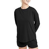 Hanes Womens Originals Tri-Blend Long-Sleeve T-Shirt, Crewneck Tee For Women, Relaxed Fit