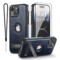 Magnetic for iPhone 15 Plus Leather Case,Built-in Invisible Stand [Compatible with Magsafe] Protective Slim Kickstand Phone Cover Compatible with iPhone 15 Plus (2023) 6.7