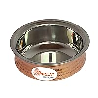 PARIJAT HANDICRAFT Stainless steel copper bowl handmade indian dinnerware bowls capacity 200ml (1)