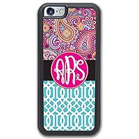 iPhone 6 6S Case, Phone Case Compatible iPhone 6 6S [4.7 inch] Pink Paisley Turquoise Lattice Monogram Monogrammed Personalized IP6S