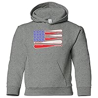 Threadrock Kids Baseball and Bat American Flag Youth Hoodie Sweatshirt