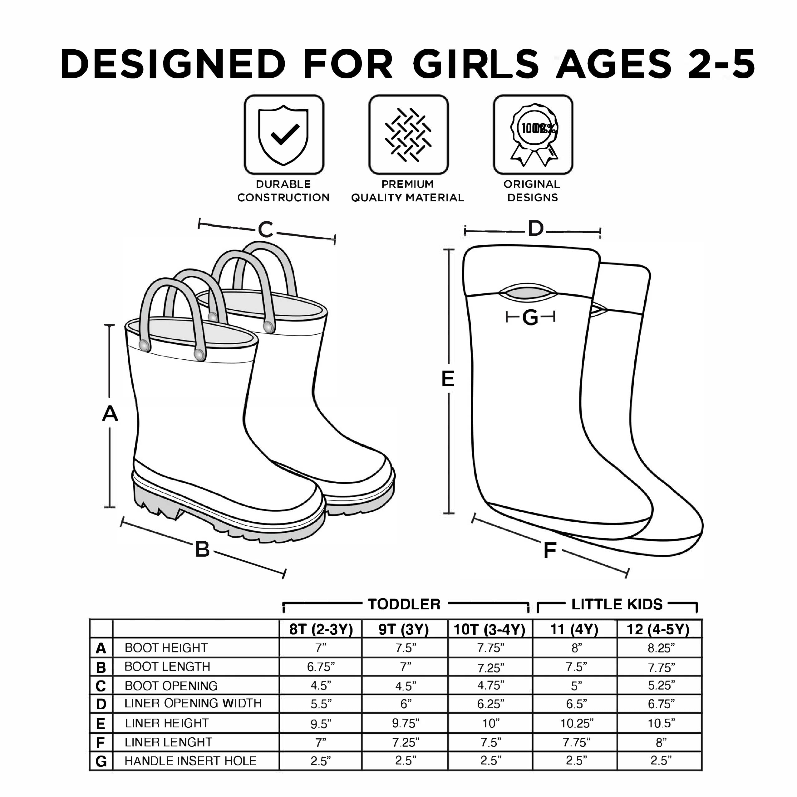 Disney Girl's Frozen Kids Rain Boots with Soft Removable Liner Snow