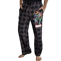 Marvel Comics Men's Vintage Distressed Avengers Plaid Lounge Pants Sleepwear Pajama Pants