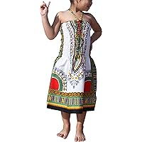 RaanPahMuang Brand Dress Halter Dashiki White African Child Smock Chest Strap