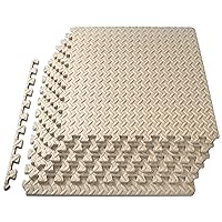 ProsourceFit Puzzle Exercise Mat ½ in, EVA Interlocking Foam Floor Tiles for Home Gym, Mat for Home Workout Equipment, Floor Padding for Kids, Grey, 24 in x 24 in x ½ in, 48 Sq Ft - 12 Tiles
