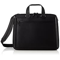 Ace Jean No.30515 Men's Business Bag, Can Store 15.6-Inch Laptops, A4 Compatible, Expandable, Made in Japan, Cordura Nylon x Genuine Leather, Duratect 2, Black