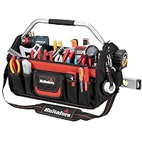 Hultafors Work Gear HT5597 Open-Top Tool Carrier, 35 Pockets, Heavy Duty Ballistic Polyester Tool Bag, Durable Base Pad Feet, Collapsible Bar Injected Mold Handle, Tape Strap, Measuring Tape Clip
