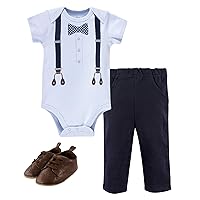 Unisex Baby Cotton Bodysuit, Pant and Shoe Set