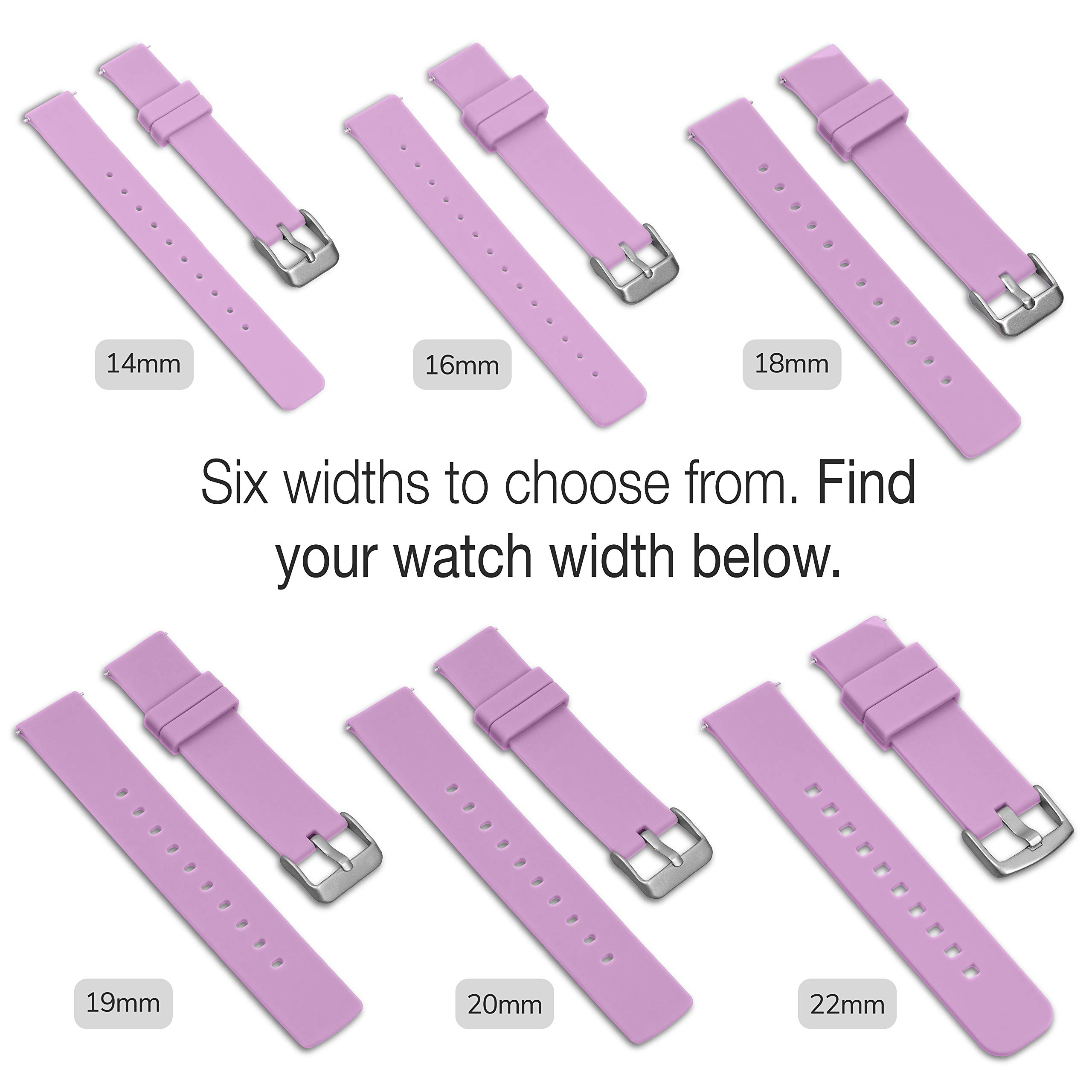 GadgetWraps 16mm Silicone Watch Band Strap with Quick Release Pins – Compatible with Fossil, Skagen, Misfit - 16mm Quick Release Watch Band (Purple Glow, 16mm)