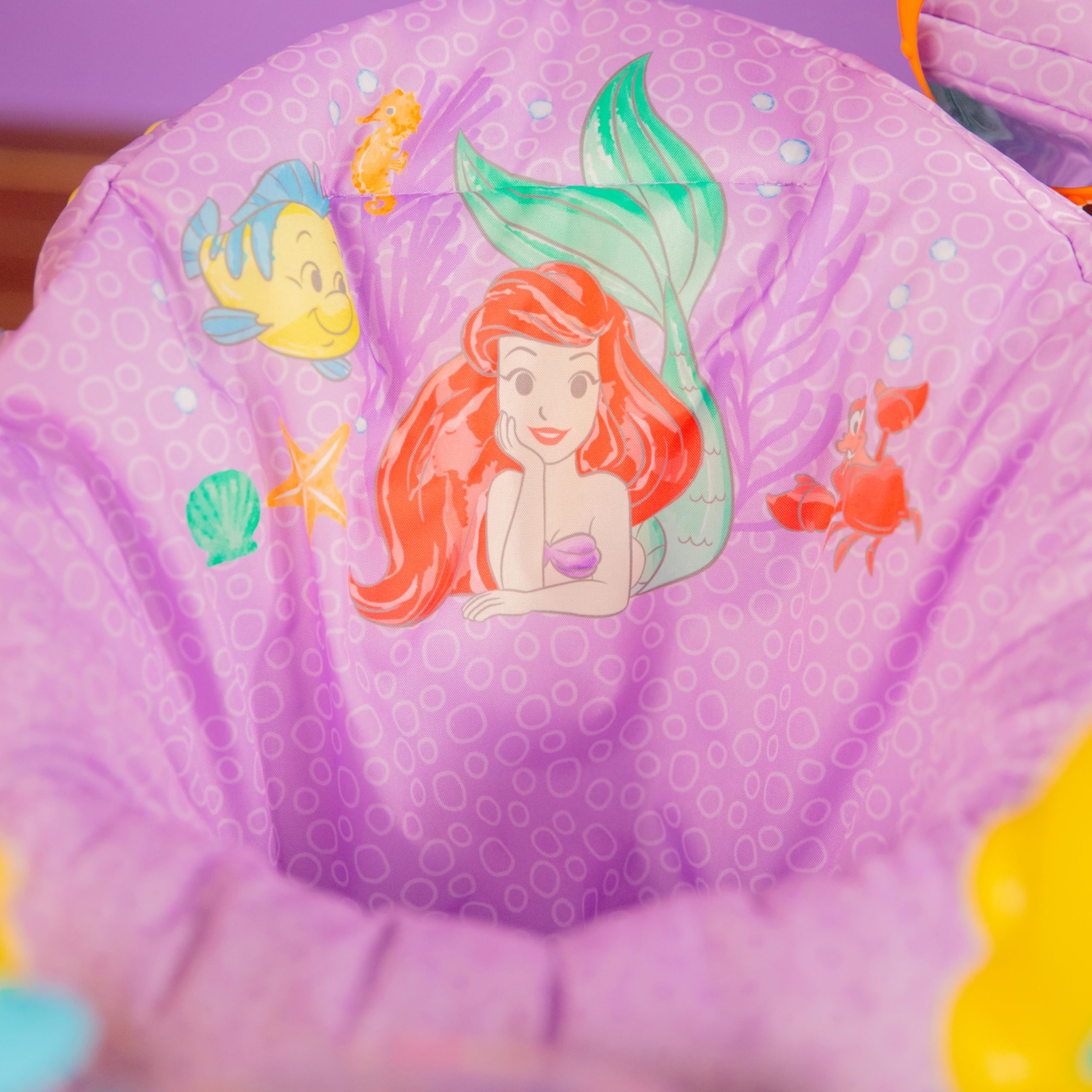 Bright Starts Disney The Little Mermaid Sea of Activities Baby Activity Jumper with Interactive Toys, Lights & Music with Disney Princess Ariel, 6-12 Months (Blue)