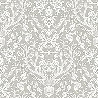 NuWallpaper Taupe Escape to The Forest Peel & Stick Wallpaper