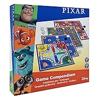 Disney Pixar Games Compendium, Enjoy 4 x Board Games, Nine Men's Morris, Draughts, Ludo, Ladders Game, Great Gift for Ages 5+