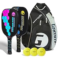 GAMMA Fusion Pro Pickleball Paddle Set of 2 with 3 Outdoor Pickleballs and Sling Bag - USA Pickleball Approved, Graphite Hitting Surface, Honeycomb Core - Ideal for Beginners
