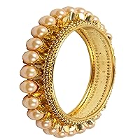 Bollywood Fashion Style Gold Plated Polki Indian Bangle Bracelet Partywear Jewelry