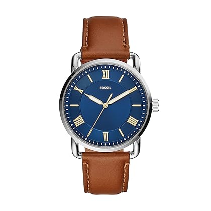 Fossil Men's Copeland Stainless Steel and Leather Casual Quartz Watch