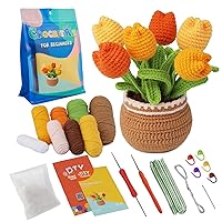 Crochet Kits for Beginners with Instructions Flower Themed Crochet Starter Kit DIY Cute Beginners Crochet Kit for Adults Kids, Crochet Kits for Beginners