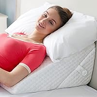 Adjustable Bed Wedge Pillow for Sleep Apnea, Gerd, Acid Reflux, Post Surgery, Heartburn - Foam Wedge Pillow for Back Pain Relief, Sleep Apnea Pillow Wedge or Bed Wedge Pillow for Sleeping for Seniors