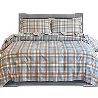Elegant Comfort Soft 4-Piece 100% Turkish Cotton Flannel Sheet Set - Premium Quality, Deep Pocket Fitted Sheet, Ultra Soft, Cozy Warm and Anti-Pill Flannel Sheets - King, Plaid Coral