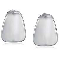 Soho Silver Wide Wedge Clip-On Earrings