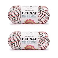 Bernat Handicrafter Cotton Big Ball Mistletoe Yarn - 2 Pack of 340g/12oz - Cotton - 4 Medium (Worsted) - 608 Yards - Knitting/Crochet