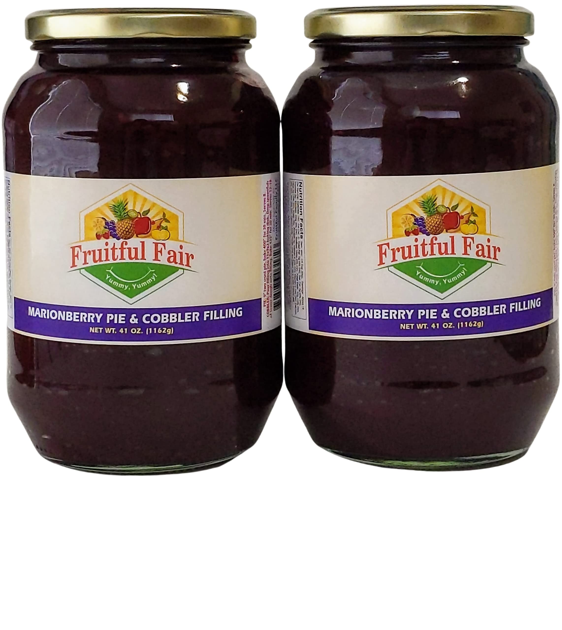 Marionberry Fruit Filling for Pie and Cobbler, 41 ounce - Delicious Gourmet Premium Gift Set (2 Pack)