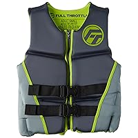 Full Throttle Adult Hinged Rapid Dry USCG Approved Life Jacket, Lime, Small