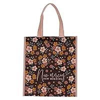 Christian Art Gifts Full Multicolor Printed Reusable, Sturdy, Collapsible Women's Shopping Tote Bag w/Inspirational Scripture