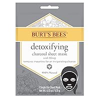 Detoxifying Charcoal Facial Sheet Mask, Honey, Single Use (Package May Vary)