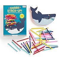 Mudpuppy Shark Stack Up – Shark Themed Wooden Balancing Game for Motor Skill and Dexterity Building for Children Ages 4 and Up, 2+ Players