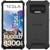 TESLA EXPLR 9 256GB Smartphone | Rugged Phone | Android Cell Phone |DualSIM & MicroSD Expandable | 8300mAh Battery | Shock + Water + Dust Resistant | 6.78’’ Screen | Cameras 64MP-16MP | 3.5 Jack
