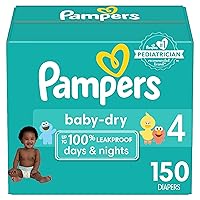 Pampers Baby Dry Diapers - Size 4, 150 Count, Absorbent Disposable Diapers