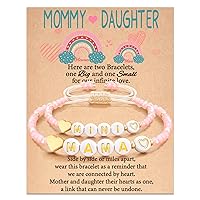 Lanqueen Cute Crystal Matching Beads Bracelet for Mother & Daughter/Big Sister & Little Sister/Aunt & Niece Mothers Day Gifts for Mother/Daughter/Aunt/Niece