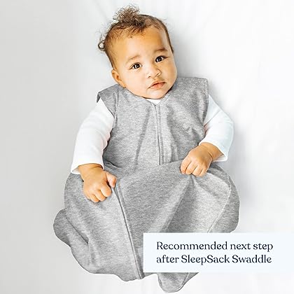 HALO Sleepsack, 100% Cotton Wearable Blanket, Swaddle Transition Sleeping Bag, TOG 0.5, Heather Grey, Large