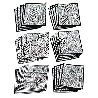 Abstract Velvet Art Posters, 5 each of 6 Designs, Designs to Appeal To Everyone, Kids, Adults, Boys, Girls, Color With Markers or Colored Pencils, 8