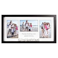 Malden International Designs 3 Opening 4 x 6 inch Matted Generations Collage Wall Picture Frame Matte Quality MDF Wood Black