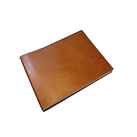 Fiorentina Soft Cover Italian Leather Guest Book with Guests Embossed on Cover - Tan